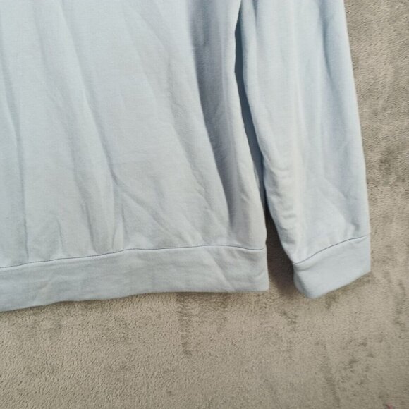 SHEIN Hoodie Size LARGE(12-14) "NOWHERE" Print Light Blue Knit Casual Pullover - Picture 4 of 12